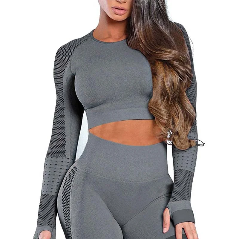 Classical Solid Color Hollow Long Sleeves Leggings Sportswear Matching Seamless Yoga Set, 7 colors
Classical Solid Color Hollow Long Sleeves Leggings Sportswear Matching Seamless Yoga Set, 7 colors