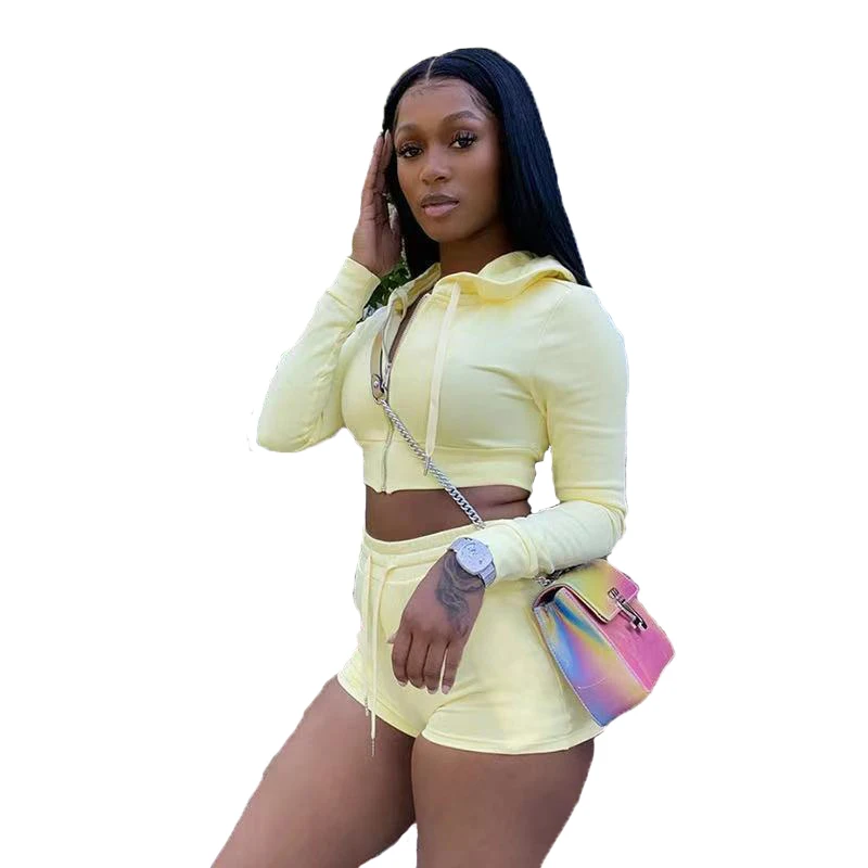 106 New autumn hoodie sweater solid color crop top casual short sets clothing 2021 sexy women 2 piece set, Yellow, orange, black, sky blue, blue
106 New autumn hoodie sweater solid color crop top casual short sets clothing 2021 sexy women 2 piece set, Yellow, orange, black, sky blue, blue