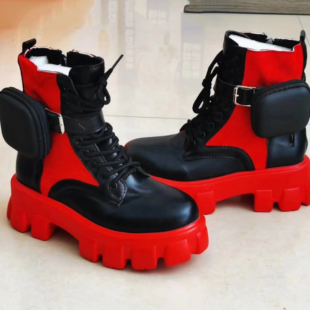 Autumn Big Size Anti-slip Thick Sole Lace Up Women Boots Buckle Round Toe Ankle Boots For Lady Platform Pocket Ornament Booties, Black,white,yellow,red
Autumn Big Size Anti-slip Thick Sole Lace Up Women Boots Buckle Round Toe Ankle Boots For Lady Platform Pocket Ornament Booties, Black,white,yellow,red