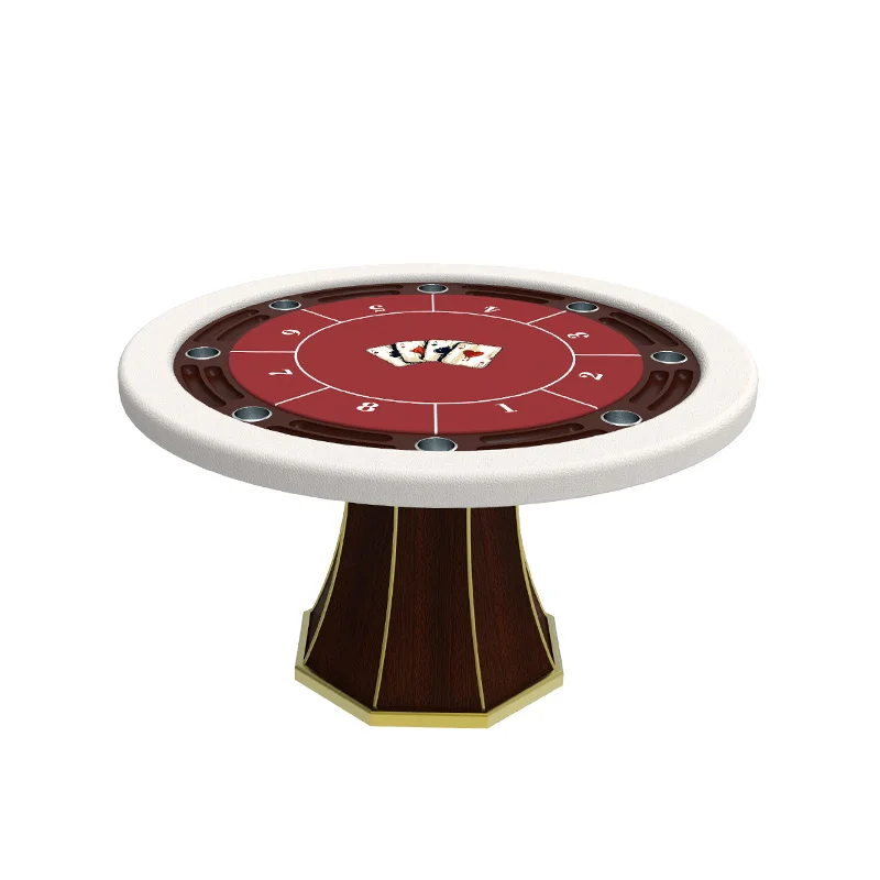 

YH Home Entertainment Wooden Legs 4ft Round Poker Table With Dealer Tray And Cup Holder