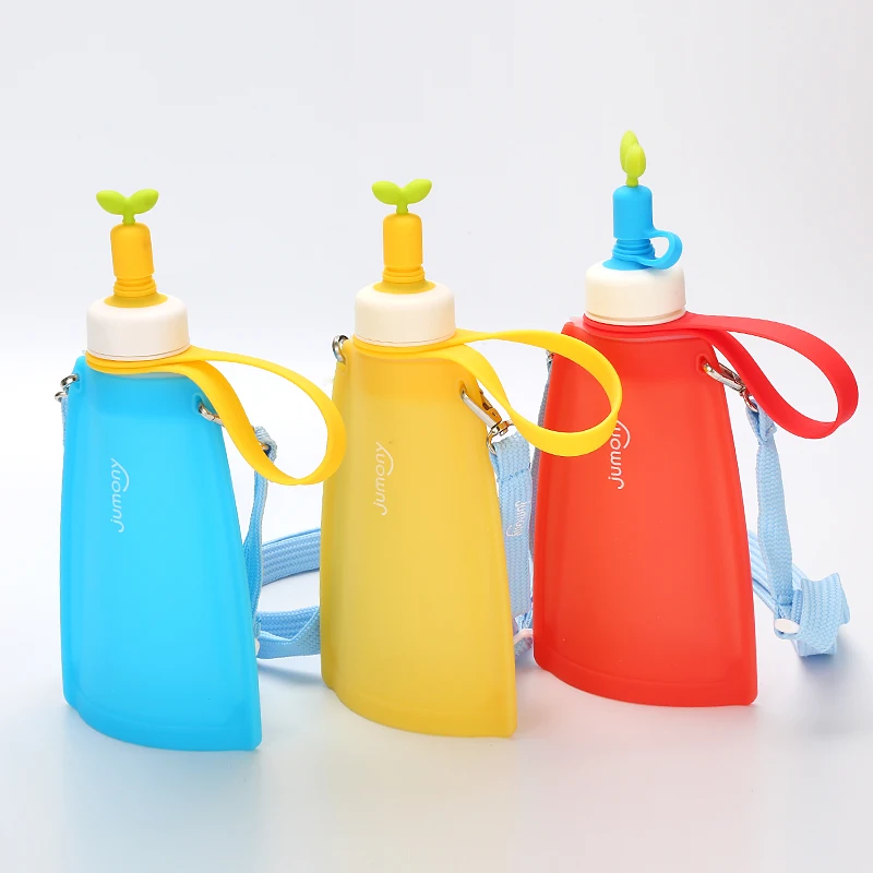 Portable kids collapsible drinking bottle foldable silicone water bottle, Blue yellow orange
Portable kids collapsible drinking bottle foldable silicone water bottle, Blue yellow orange