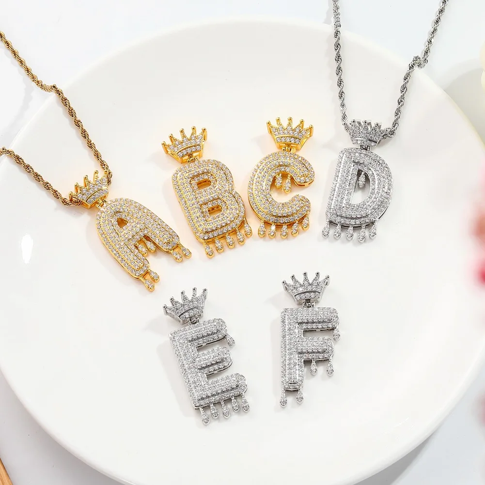 Hot Sale Stone Diamond Necklace Jewelry Crown 26 Alphabet Letter Zircon Hip Hop Necklace, Gold plated/silver plated
Hot Sale Stone Diamond Necklace Jewelry Crown 26 Alphabet Letter Zircon Hip Hop Necklace, Gold plated/silver plated