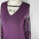 Girls Sweaters Vs Jersey Purple Custom Women Autumn V-neck Casual Girls Cotton Sweaters