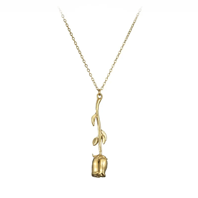 Hot Selling Stainless Steel Women's Wedding Gift Jewelry 14K Gold Plated Rose Flower Necklace
Hot Selling Stainless Steel Women's Wedding Gift Jewelry 14K Gold Plated Rose Flower Necklace