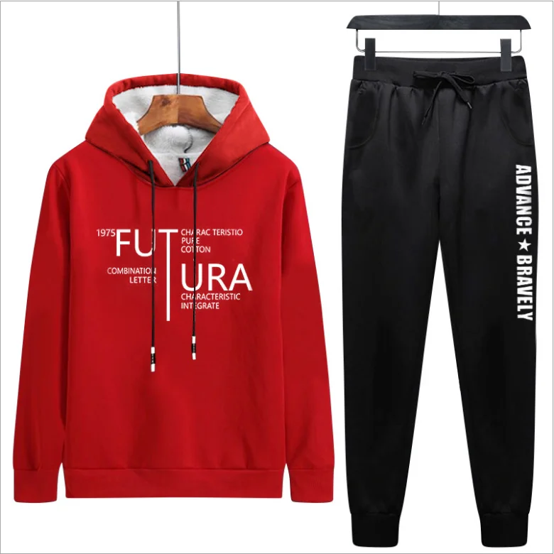 Winter men's plus fleece thickened sports suit male teen trend print hooded long sleeve hoodie suit
Winter men's plus fleece thickened sports suit male teen trend print hooded long sleeve hoodie suit