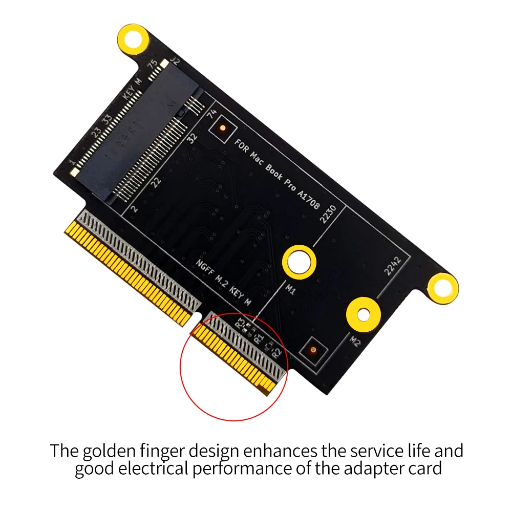 for MacBook Pro A1708 M.2 NVME SSD Adapter Card M.2 NVMe Key M 2230/2242 SSD Converter Card
for MacBook Pro A1708 M.2 NVME SSD Adapter Card M.2 NVMe Key M 2230/2242 SSD Converter Card