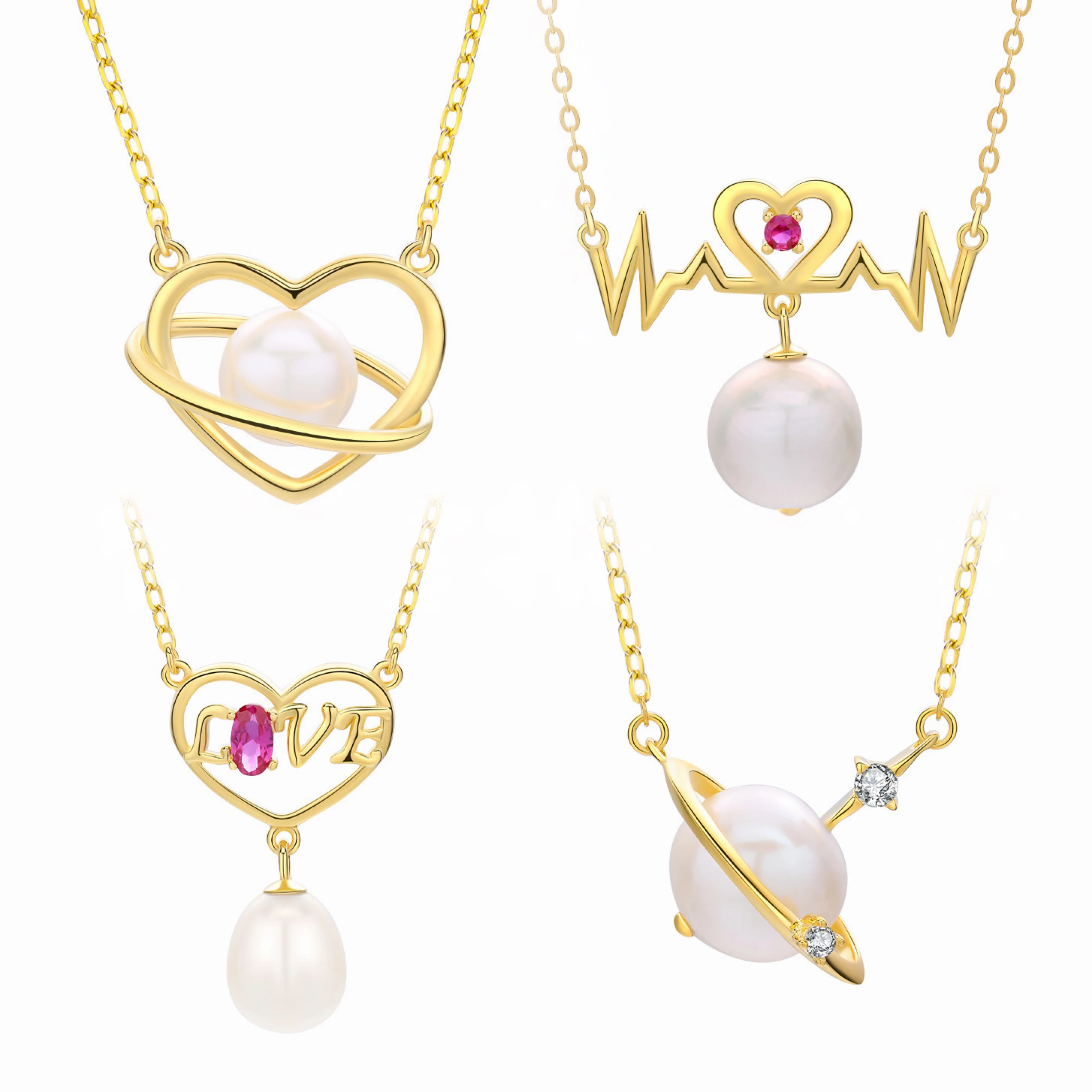 Valentine's Day Gift Love Jewelry 925 Sterling Silver 18K Gold Plated Heart Necklace Freshwater Pearl Baroque Necklace for Women
Valentine's Day Gift Love Jewelry 925 Sterling Silver 18K Gold Plated Heart Necklace Freshwater Pearl Baroque Necklace for Women