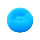 PVC inflatable flocked single sofa chair with backrest air lounge sofa Customized flocking plastic air filled furniture