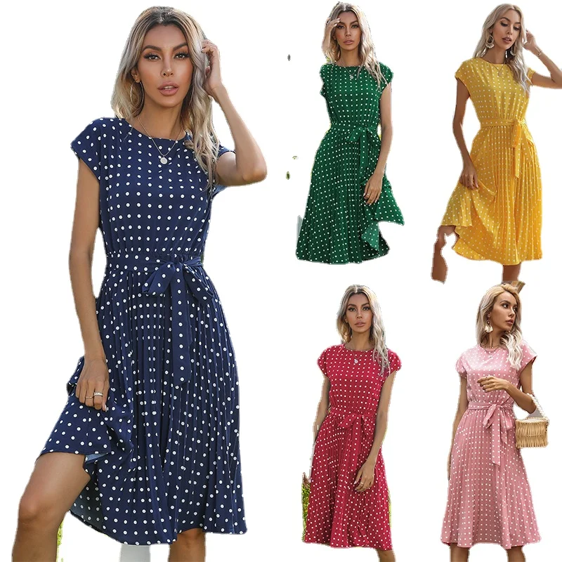 Summer Fashion A line Dot Dress Pary Dress Women Printed Evening Elegant Casual Dresses
Summer Fashion A line Dot Dress Pary Dress Women Printed Evening Elegant Casual Dresses