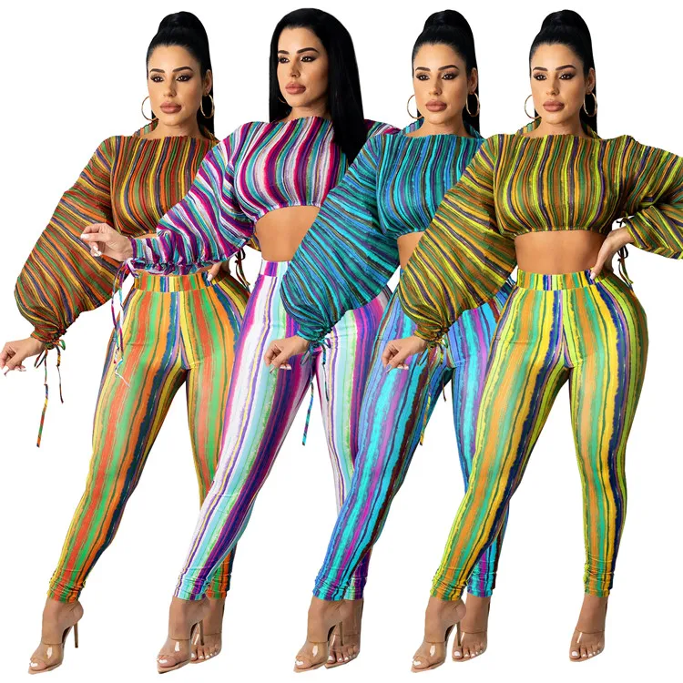 Two-piece women's clothing digital printing striped arm drawstring belly-exposed fashion sexy 2-piece set
Two-piece women's clothing digital printing striped arm drawstring belly-exposed fashion sexy 2-piece set
