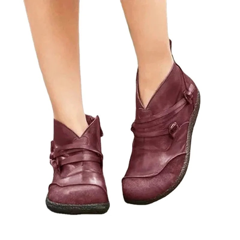 Dropshipping Vintage Ladies Boots Solid Color Round Toe Wedge Heel Women Ankle Boots
Dropshipping Vintage Ladies Boots Solid Color Round Toe Wedge Heel Women Ankle Boots