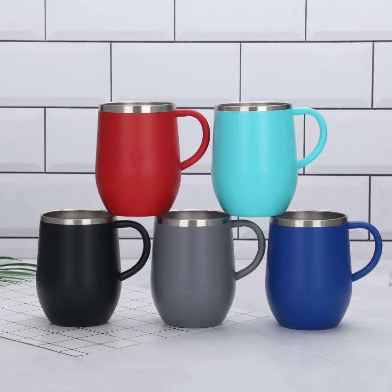12oz Best Price Superior Quality Egg Shape Stainless Steel Coffee Cup With Handle, Custom color
12oz Best Price Superior Quality Egg Shape Stainless Steel Coffee Cup With Handle, Custom color