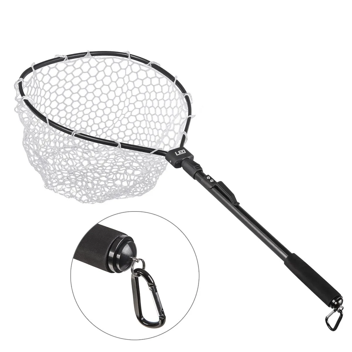 New Product High Quality Black Resistant Aluminum Alloy Faster Folding Handle Fishing Net with Waterproof Rubber Mesh
New Product High Quality Black Resistant Aluminum Alloy Faster Folding Handle Fishing Net with Waterproof Rubber Mesh