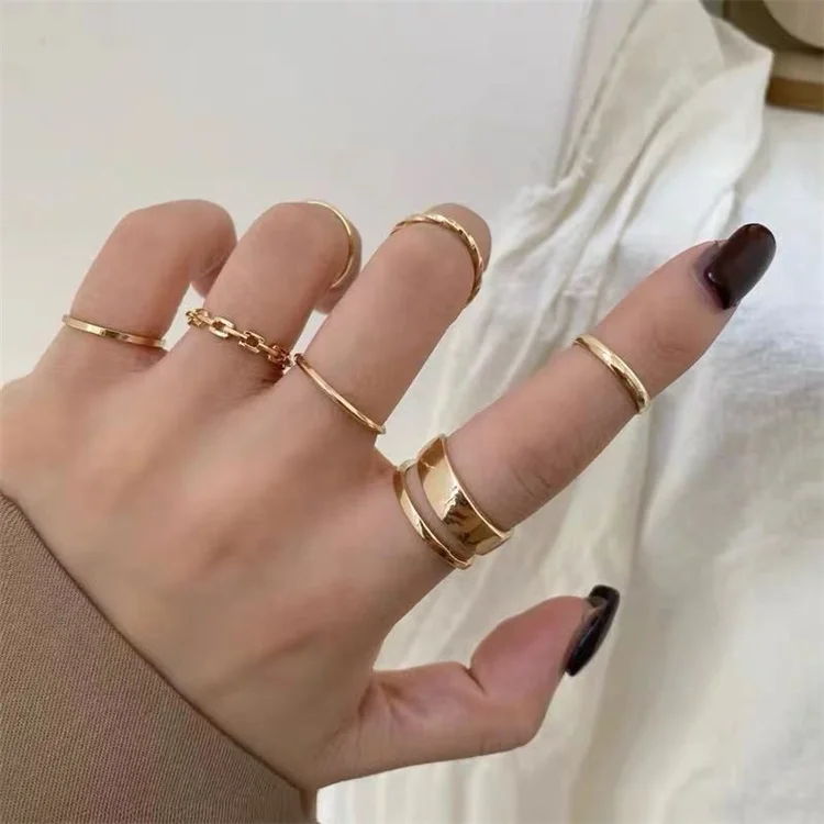 Factory Wholesale 7 Pcs Fashion Simple Hip-hop Retro Personality Female Ins Style Joint Ring Set
Factory Wholesale 7 Pcs Fashion Simple Hip-hop Retro Personality Female Ins Style Joint Ring Set