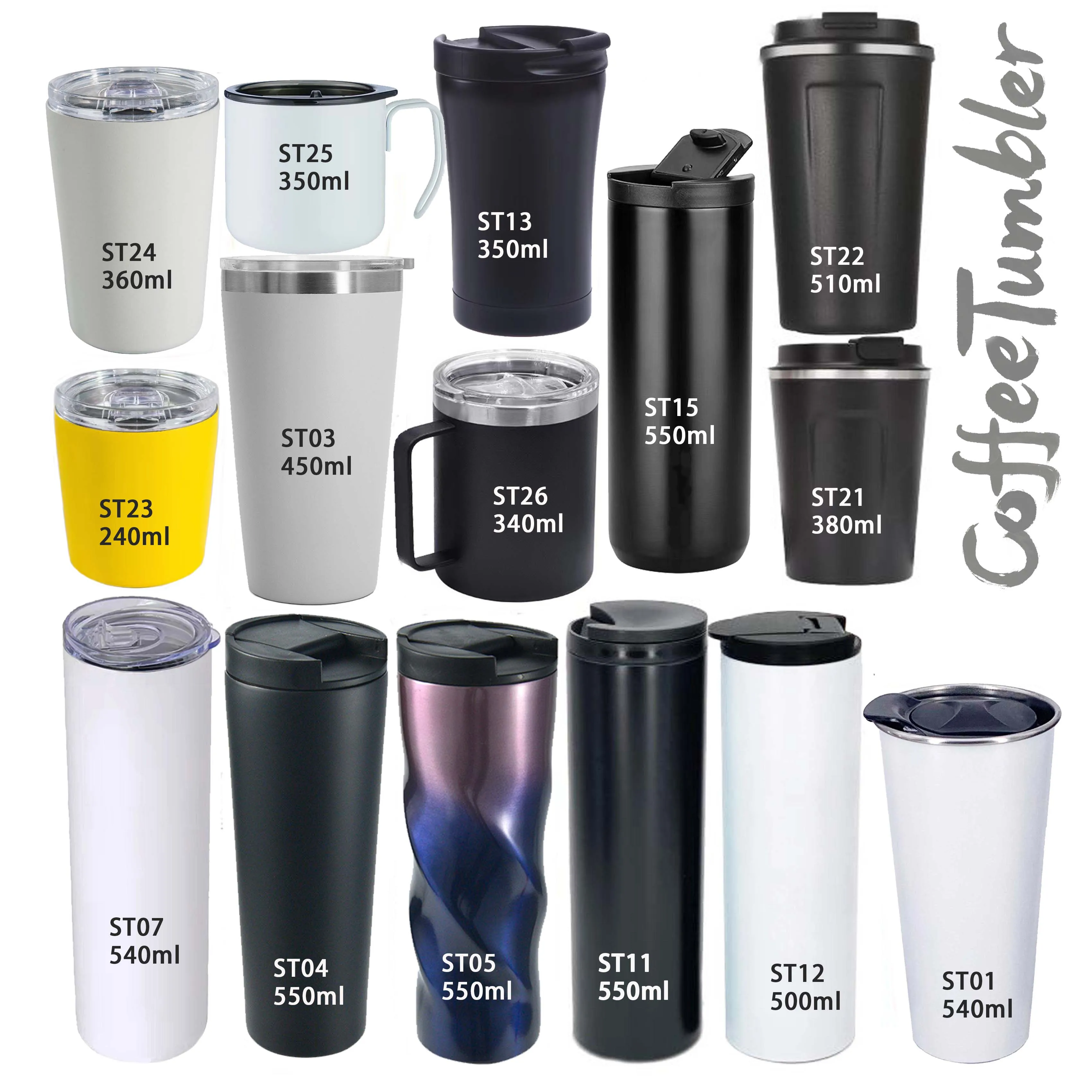 ST Double Wall Stainless Steel Insulated Travel Coffee Mug with Leak Proof Slider Lid and Straw for Coffee and Water
ST Double Wall Stainless Steel Insulated Travel Coffee Mug with Leak Proof Slider Lid and Straw for Coffee and Water