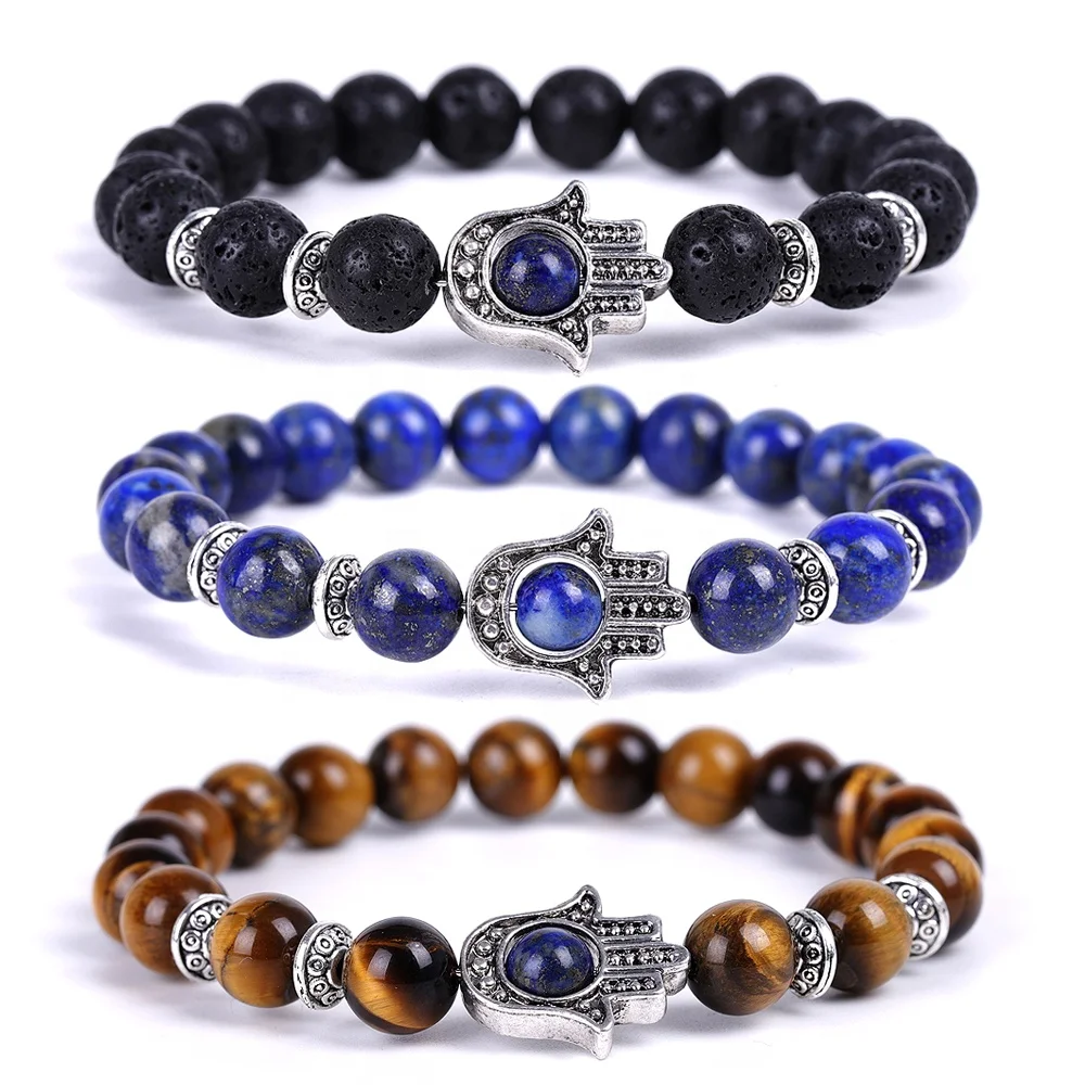 Fashion Natural Stone Howlite Tiger Eye Bracelet Lapis lazul Hamsa Hand Bracelet Jewelry
Fashion Natural Stone Howlite Tiger Eye Bracelet Lapis lazul Hamsa Hand Bracelet Jewelry