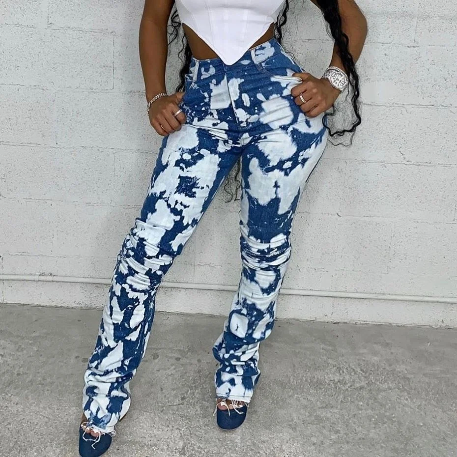 X00597M Autumn 2020 new elasticities high waist tie-dyed underwear pants print splash jeans
X00597M Autumn 2020 new elasticities high waist tie-dyed underwear pants print splash jeans