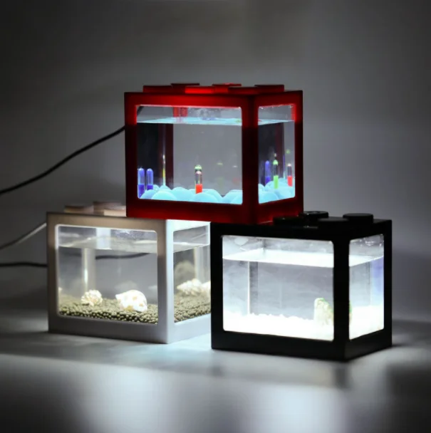 Mini aquarium betta fish tank with USB LED lighting small aquarium office viewing transparent acrylic fish tank
Mini aquarium betta fish tank with USB LED lighting small aquarium office viewing transparent acrylic fish tank