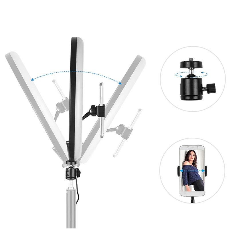 wholesale customized high quality adjustable 10inch ring light phone holder, White black
wholesale customized high quality adjustable 10inch ring light phone holder, White black