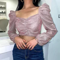 R10702S Women's Sexy Winter New Bright Retro Square Collar Puff Sleeve Pleated Top
R10702S Women's Sexy Winter New Bright Retro Square Collar Puff Sleeve Pleated Top