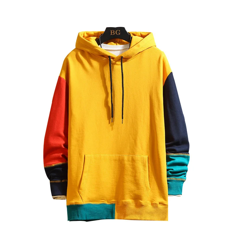 New men's sweater trend stitching contrast color loose hooded casual sweater hoodie jacket
New men's sweater trend stitching contrast color loose hooded casual sweater hoodie jacket