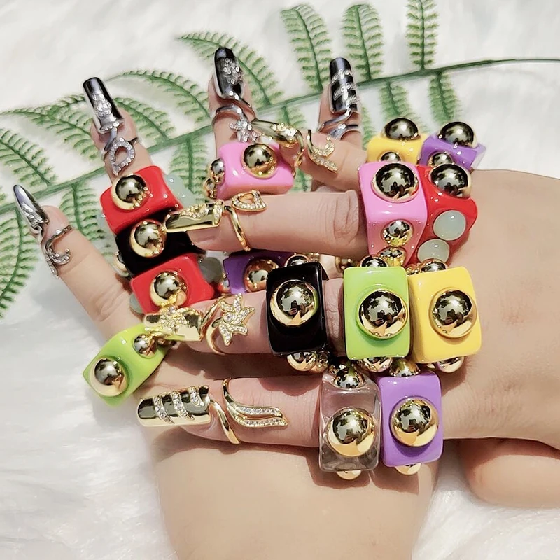 2021 Ins Golden Bead Transparent Chunky Resin Acrylic Square Cute Candy Rings For Women Friends Couple Jewelry Trendy Travel, 8 colors
2021 Ins Golden Bead Transparent Chunky Resin Acrylic Square Cute Candy Rings For Women Friends Couple Jewelry Trendy Travel, 8 colors