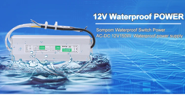 Sompom waterproof 150w 12v 12.5a power supply