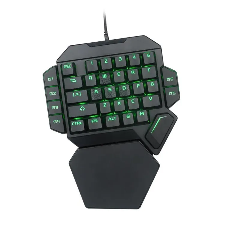 RGB Wired Gaming Keyboard with one hand Blue Macro Switch Definition LED Backlight 35 Keys Mechanical Keyboard With Wrist pad
RGB Wired Gaming Keyboard with one hand Blue Macro Switch Definition LED Backlight 35 Keys Mechanical Keyboard With Wrist pad