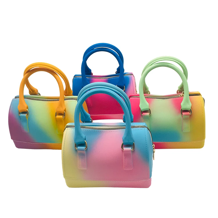 Rainbow colored purse and handbags luxury jelly bags waterproof jelly bag outdoor fashion chain handbags for women, Customized
Rainbow colored purse and handbags luxury jelly bags waterproof jelly bag outdoor fashion chain handbags for women, Customized