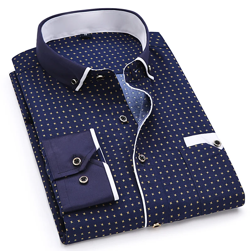 Fashion Print Casual Men Long Sleeve Shirt Fabric Soft Comfortable Men Dress Slim Fit shirts, Most colors on the market can be customized
Fashion Print Casual Men Long Sleeve Shirt Fabric Soft Comfortable Men Dress Slim Fit shirts, Most colors on the market can be customized