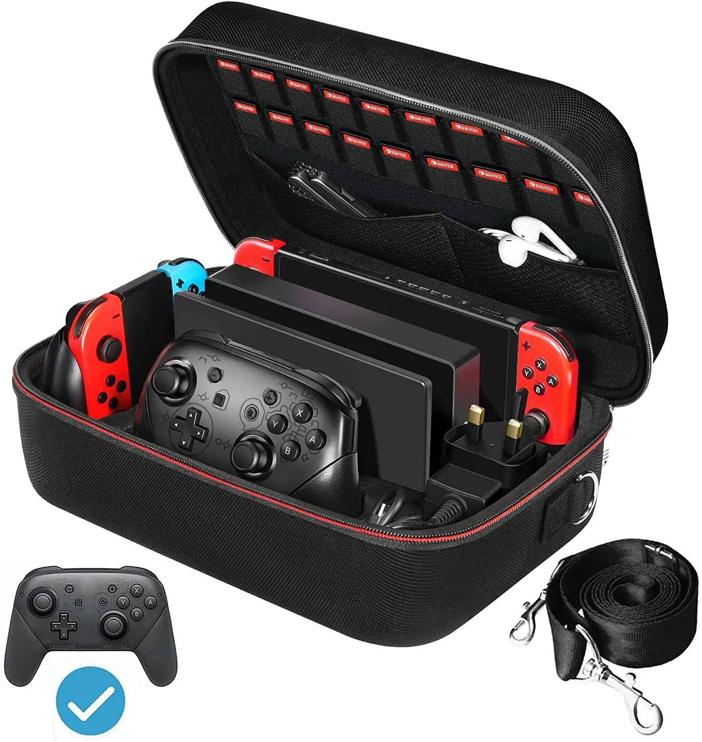 Lightweight Switch Accessories Kit Portable Travel Games Case EVA Games Carrying Case, Black
Lightweight Switch Accessories Kit Portable Travel Games Case EVA Games Carrying Case, Black