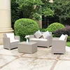 Wholesale 4-Seater Rattan PP Injection Furniture Outdoor Garden Sofa Sets