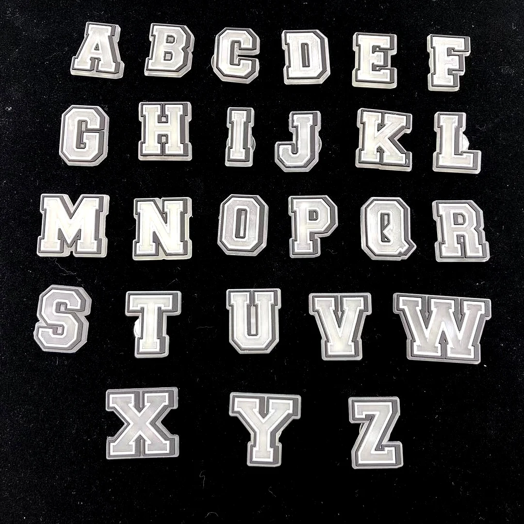 26 PCS Glowed in the dark Letters Words ABC shoes Croc Charms Bracelet for Croc jibz Clog, Picture
26 PCS Glowed in the dark Letters Words ABC shoes Croc Charms Bracelet for Croc jibz Clog, Picture
