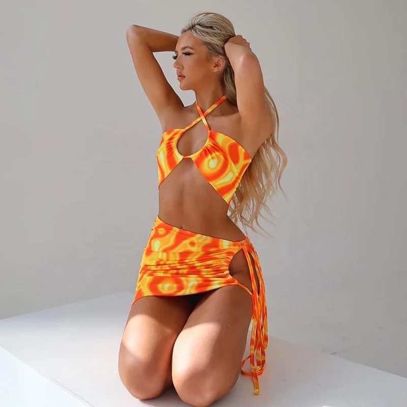 LW-S916900 New fashion asymmetrical halter hollow out tie dye bright colour 2 piece set women summer dress, As picture or customized make
LW-S916900 New fashion asymmetrical halter hollow out tie dye bright colour 2 piece set women summer dress, As picture or customized make