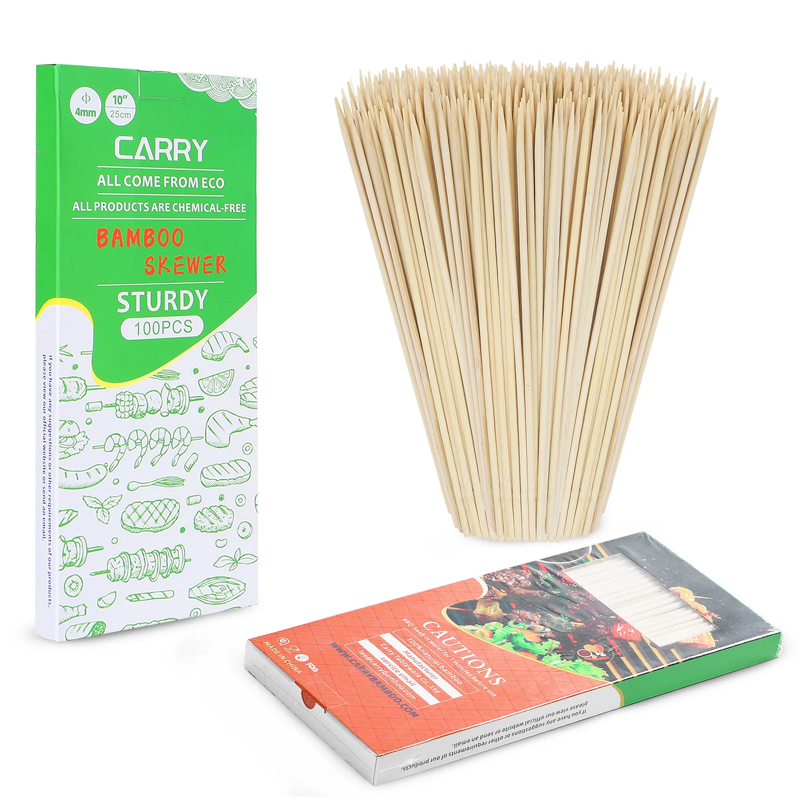 High Quality CARRY Brand Ready to Ship A Carton Box Packaging Bamboo skewers 10 Inch
High Quality CARRY Brand Ready to Ship A Carton Box Packaging Bamboo skewers 10 Inch