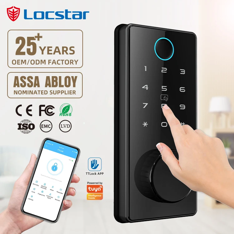 Locstar Intelligent Fingerprint Security Lock Standard Smart Cylinder with Bluetooth for Aluminum Steel Doors Tuya Smart Lock
Locstar Intelligent Fingerprint Security Lock Standard Smart Cylinder with Bluetooth for Aluminum Steel Doors Tuya Smart Lock
