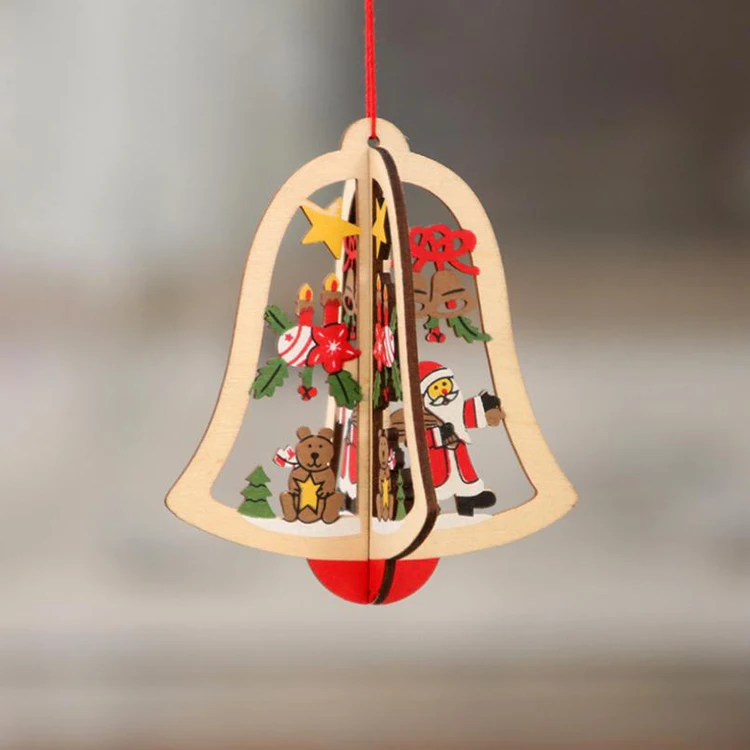 Christmas decorations wooden Christmas laser hollow Christmas tree small pendant wooden five-pointed star bell pendant gift
Christmas decorations wooden Christmas laser hollow Christmas tree small pendant wooden five-pointed star bell pendant gift