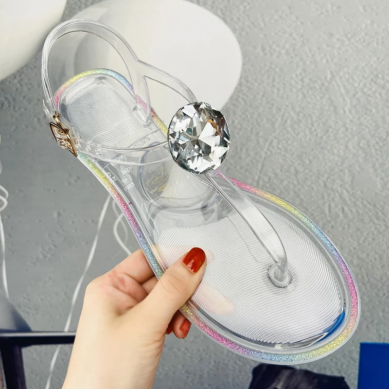 Glitter Crystal Flat Pvc Transparent Women Shoes Diamond Rhinestone Clear Sandals, Picture color
Glitter Crystal Flat Pvc Transparent Women Shoes Diamond Rhinestone Clear Sandals, Picture color