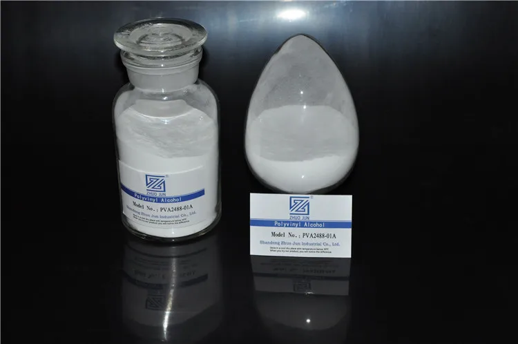 ZHUOJUN® PVA products’ dissolvent ability is determined by the degree if alcoholysis and Polymerization. When polymerization increases, the ability to dissolve will reduced. Likewise, when the degree of alcoholysis decreases, the dissolvent teamperature will reduced and water solubility will increase. Fully alcoholysed PVA products are more sensitive to temperatures changes. Such products cannot dissolve or experience partial in properties. When temperature falls below required degree, blending will be difficult to create foam. Should the temperature exceed the required degree for partial alcoholysis products, temperature must be controlled at acceptable range for ease of dissolving.