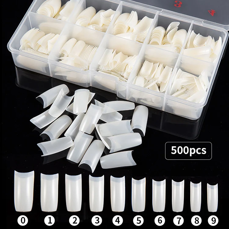 High Quality 1 Box 500pcs Tips Transparent Half Cover French Nail Art Artificial Acrylic Flase Nail Kit Nail Extension
High Quality 1 Box 500pcs Tips Transparent Half Cover French Nail Art Artificial Acrylic Flase Nail Kit Nail Extension