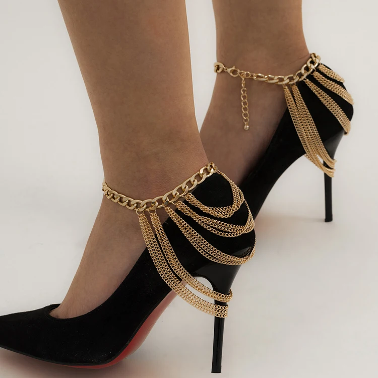 Hip Hop Multilayer Metal Chain Tassel Anklet Rhinestone Geometric High Heel Chain Decoration Shoes Accessories Jewelry Women
Hip Hop Multilayer Metal Chain Tassel Anklet Rhinestone Geometric High Heel Chain Decoration Shoes Accessories Jewelry Women