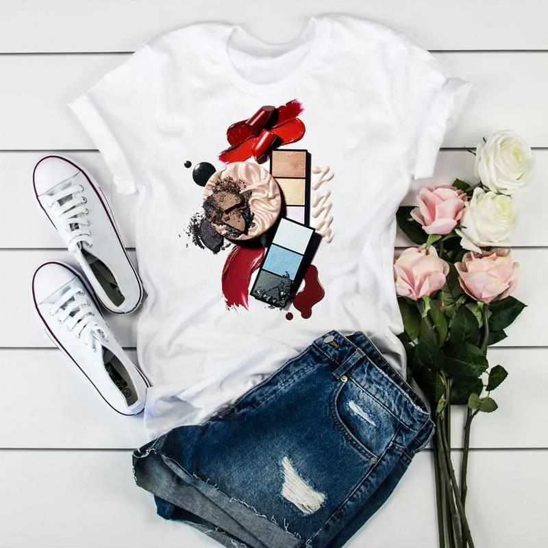 Creative Nail Polish Printing T Shirt Women Summer Casual 3d Printing T Shirt, As pictures
Creative Nail Polish Printing T Shirt Women Summer Casual 3d Printing T Shirt, As pictures