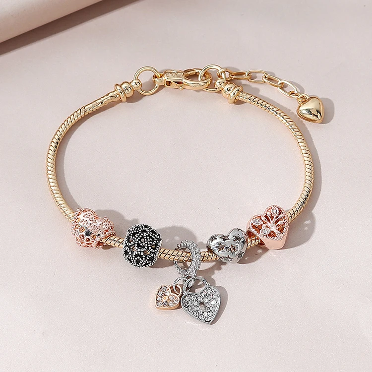 Best Selling 18K Gold Plated Crystal Heart Pendant Charms Bracelet Rose Gold CZ Zirconia Heart Charm Bracelet
Best Selling 18K Gold Plated Crystal Heart Pendant Charms Bracelet Rose Gold CZ Zirconia Heart Charm Bracelet