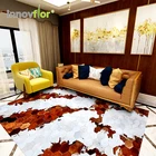 China Supplier Grey Cowhide Rugs Kitchen Decorative Stitched Leather Rug With Cheap Price
