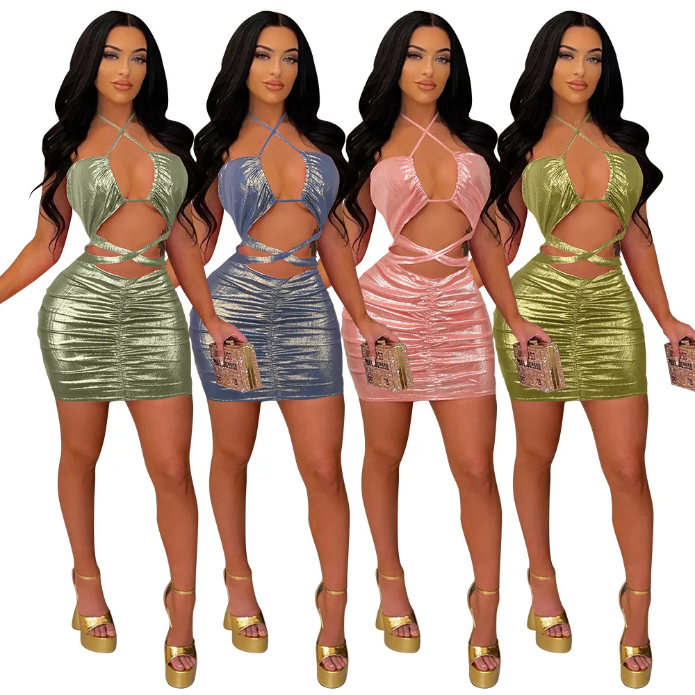 Wholesale sexy hollow sparkle party club dress glitter champagne gold cross neck strap ruched bandage bodycon dress
Wholesale sexy hollow sparkle party club dress glitter champagne gold cross neck strap ruched bandage bodycon dress
