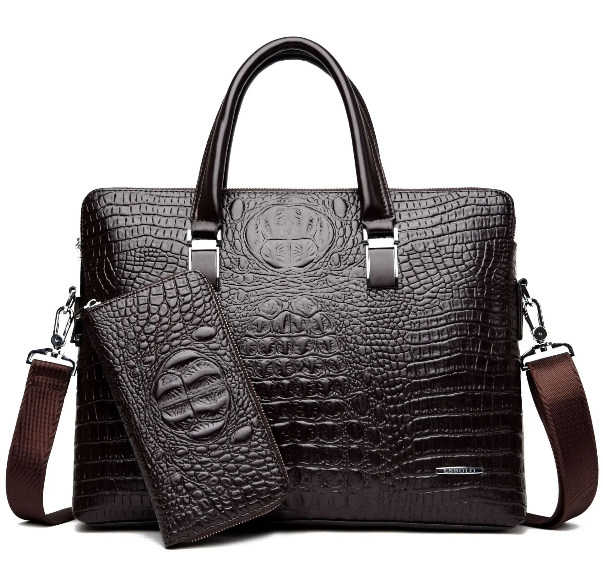New Men's Bag Crocodile Pattern Briefcases With Wallets Double Pull Handbag Business Crocodile Leather Briefcases For Men, Black/blue/brown
New Men's Bag Crocodile Pattern Briefcases With Wallets Double Pull Handbag Business Crocodile Leather Briefcases For Men, Black/blue/brown