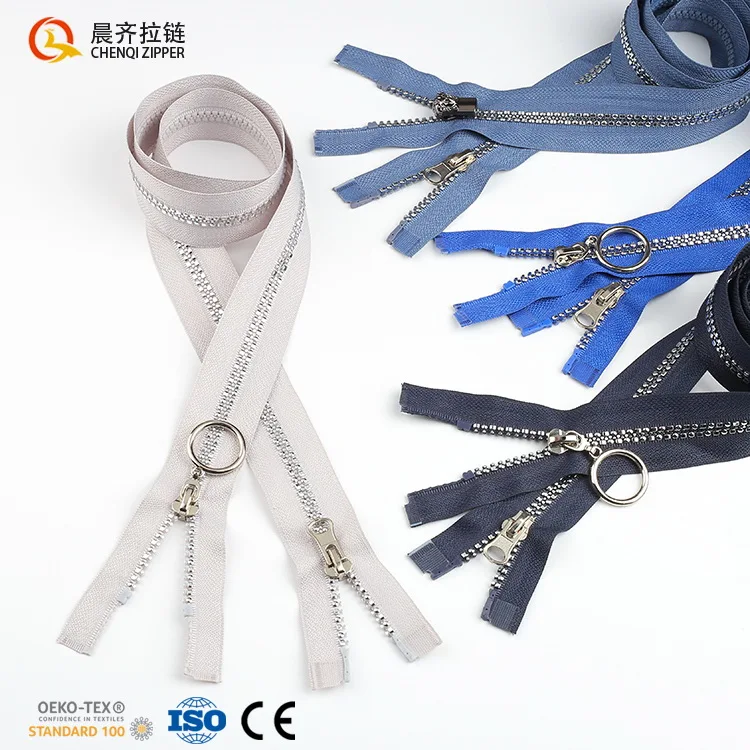 CHENQI spot wholesale high-end resin zipper platinum square round teeth two way down jacket zipper
CHENQI spot wholesale high-end resin zipper platinum square round teeth two way down jacket zipper
