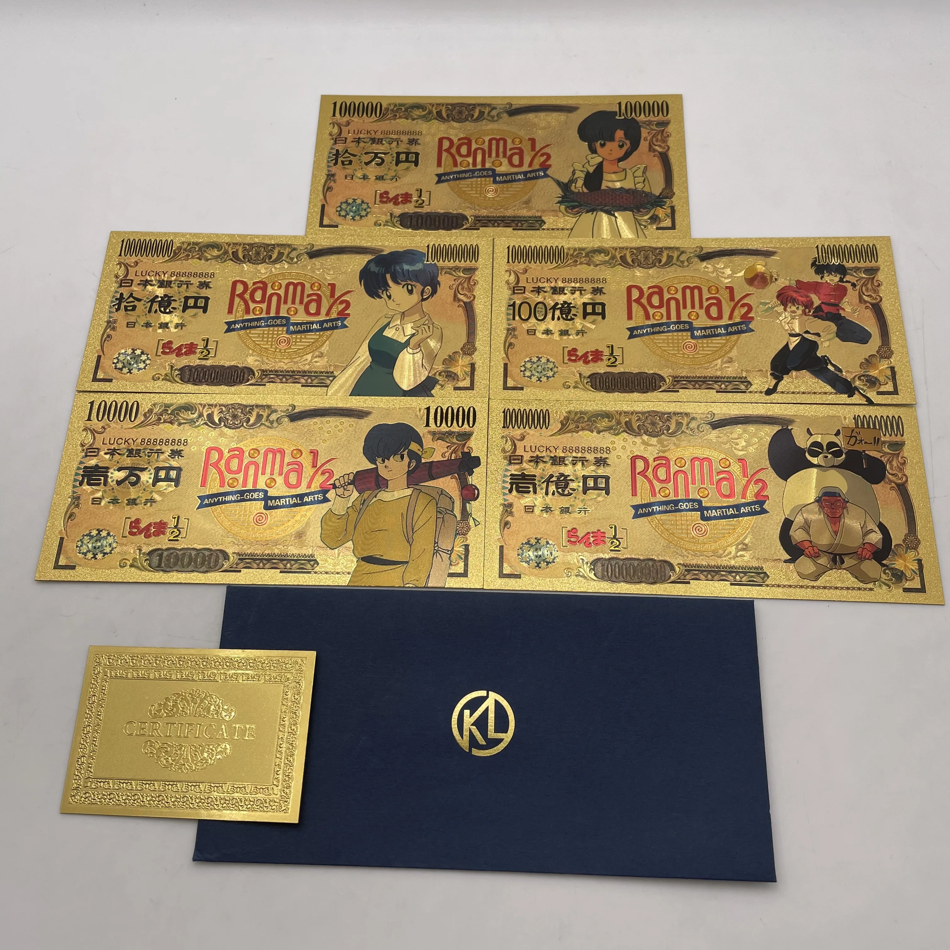 5 types New Type Japanese Classic Gold Anime Ranma 1/2 Manga Kawaii Banknote Memory Collection Cards
5 types New Type Japanese Classic Gold Anime Ranma 1/2 Manga Kawaii Banknote Memory Collection Cards