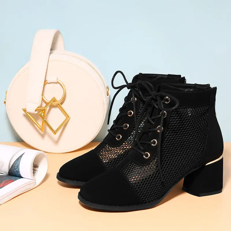 Fashion Hollow Out Sexy Block Heel Casual Medium Ankle Height Easy-walking Breathable Luxury Boots Women Shoes
Fashion Hollow Out Sexy Block Heel Casual Medium Ankle Height Easy-walking Breathable Luxury Boots Women Shoes