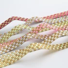 Manufacture DIY Heat Beaded Chain Hotfix Trimming Glue Back Strass Square Rhinestone
